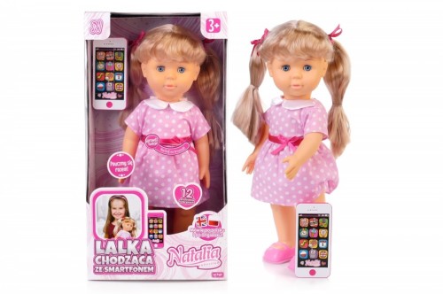 Artyk Lalka Natalia chodząca ze smartfonem 41cm