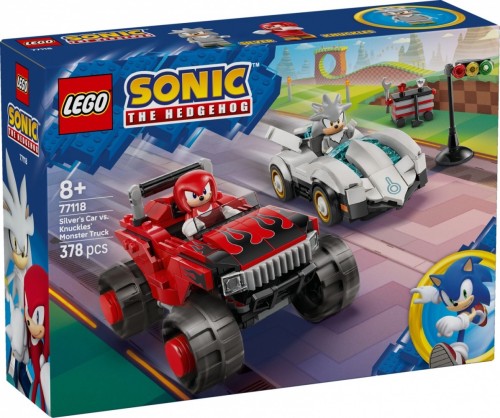 LEGO Klocki Sonic 77118 Silver w samochodzie kontra Knuckles w monster trucku