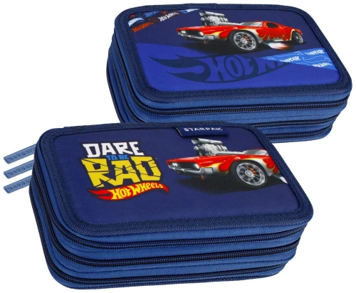 Piórnik trzykomorowy z wyposażeniem Hot Wheels Starpak *