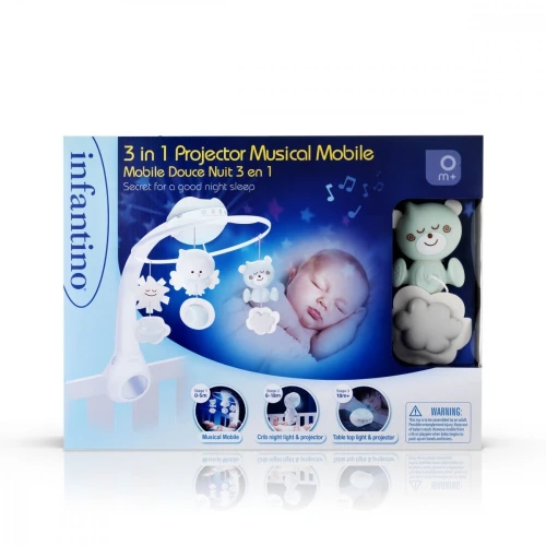 B-kids Infantino Muzyczna karuzelka 3w1 zielona