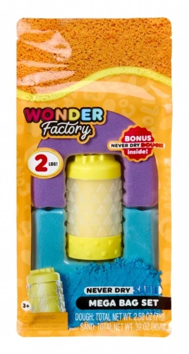 MGA Piasek kinetyczny Wonder Factory Never Dry Sand Bag, Fioletowy, turkusowy