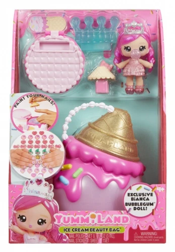 MGA Lalka Yummiland Beauty Bag + Lip Gloss, Ice Cream